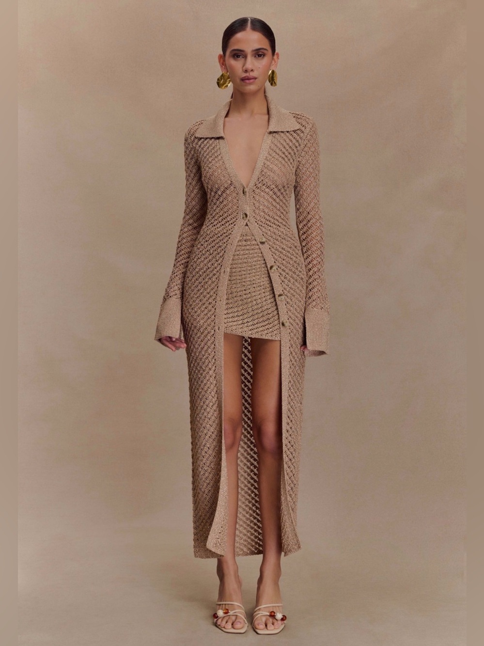 Waverly metallic Knit swim coverup